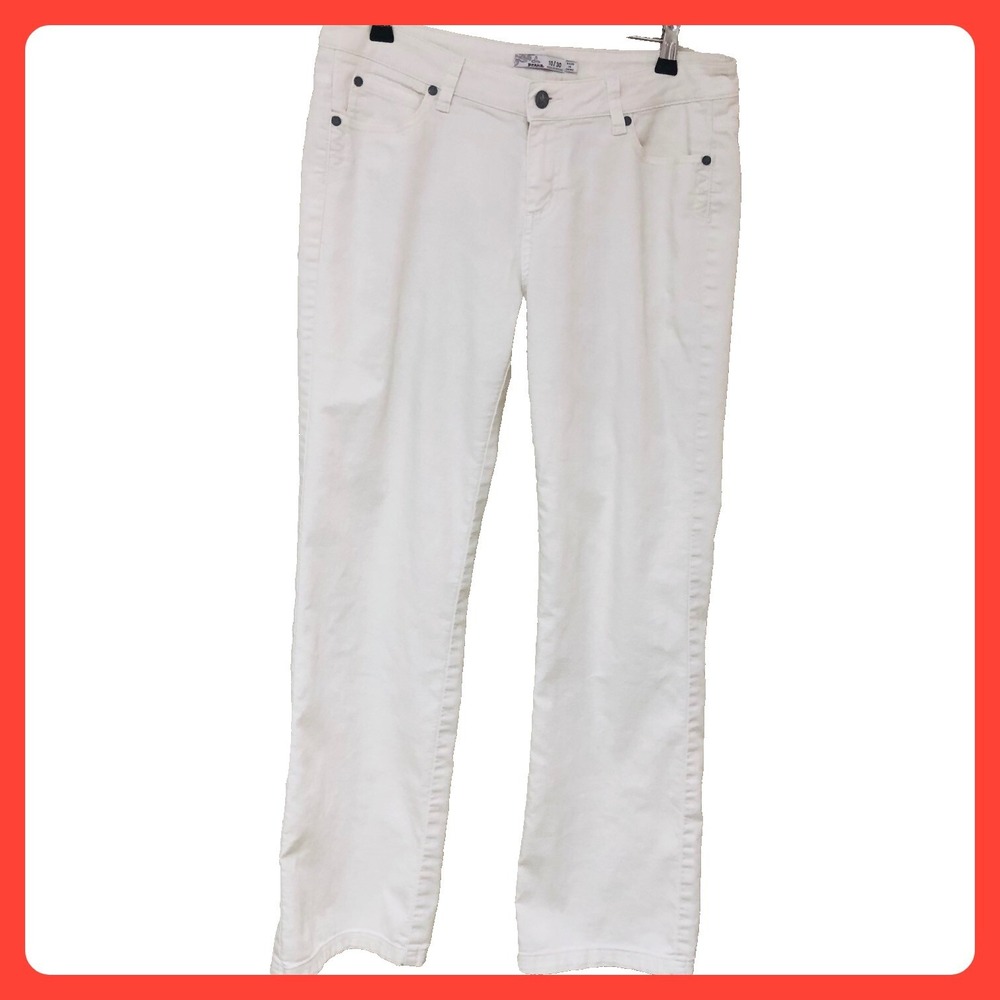 Prana Womens Denim Jeans Organic Cotton 10 White 32x31 Bootcut Minimalist Spring